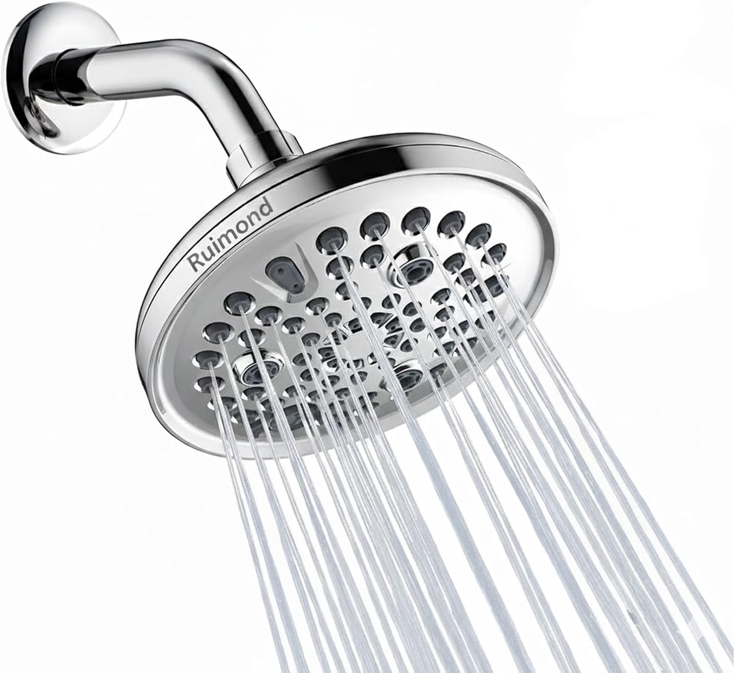 Low Flow High Pressure Replacement Shower Head Screw on,Durable Copper 5.5 Inch Fixed Showerhead with 9 Spray Modes,Only Detachable Showerhead 360°Rotating Shower Head for Relaxing,Comfortable Shower