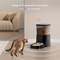 Vista 5 de Espelho Alimentadores automáticos para gatos WiFi: control inteligente de aplicación de 2.4 GHz, dispensador de alimentos para gatos con bolsa