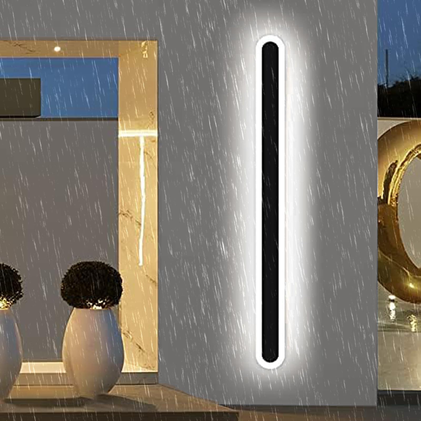 Lampe murale extérieure rectangulaire 80cm aluminium IP65 B-Lumière Blanche - 8