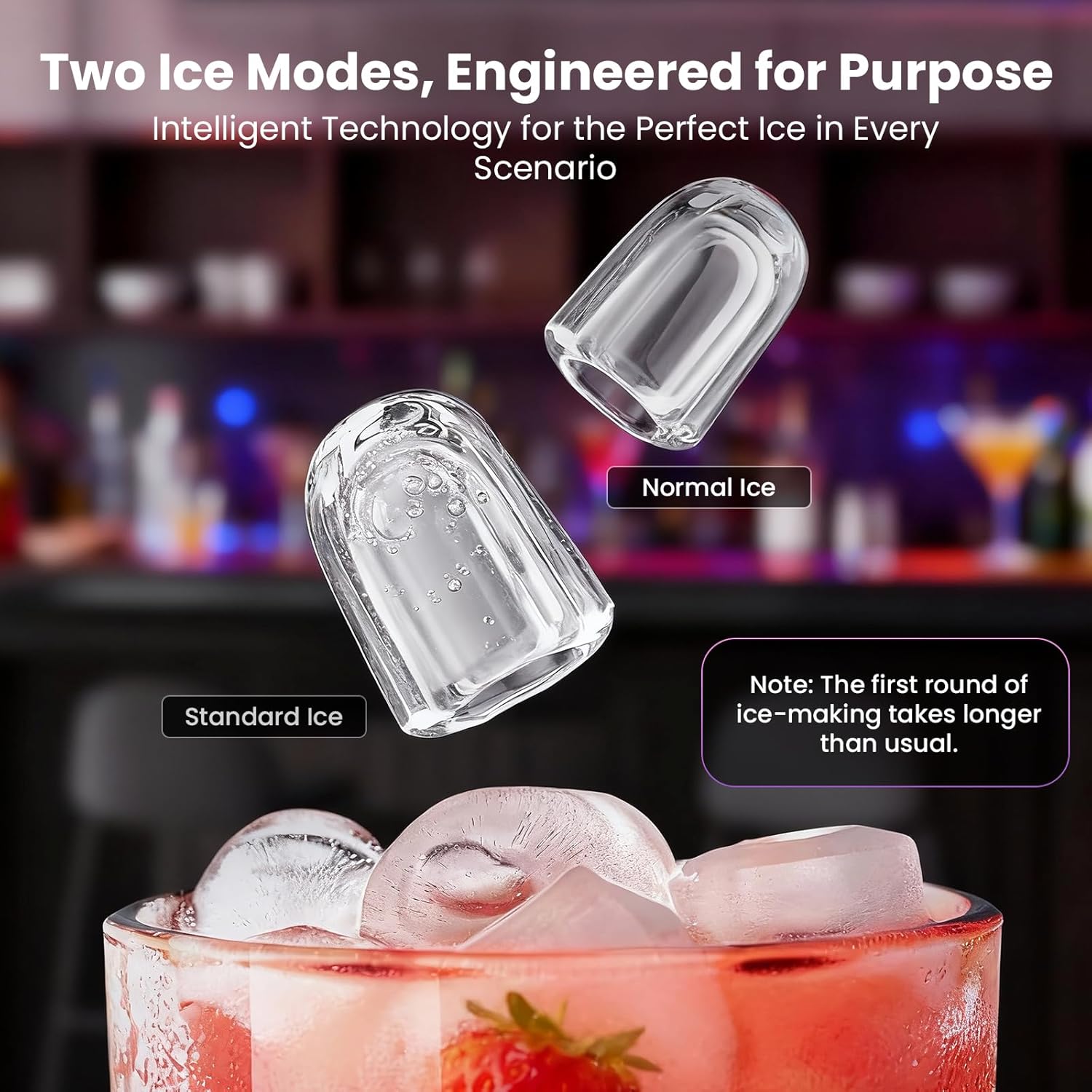 Countertop Ice Maker, 9 Ice Cubes in 10 Minutes, Self-Cleaning Portable Ice Machine with Scoop and Basket, 28lbs/24H, Ultra Quiet Stainless Steel for Home Kitchen Bar Party