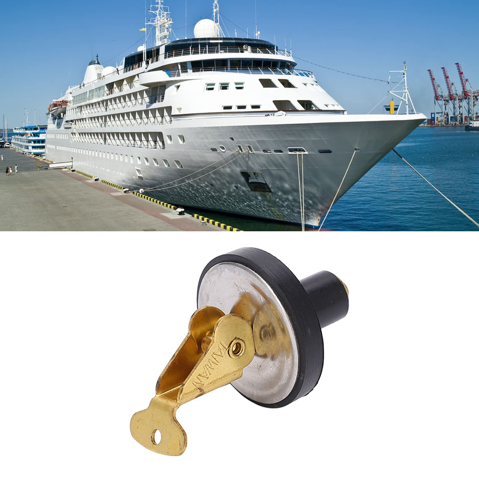 Tappo Di Scarico A Compressione Per Barche - Ø 19 Mm In Acciaio Inossidabile E Guarnizione In Gomma - Foto 2