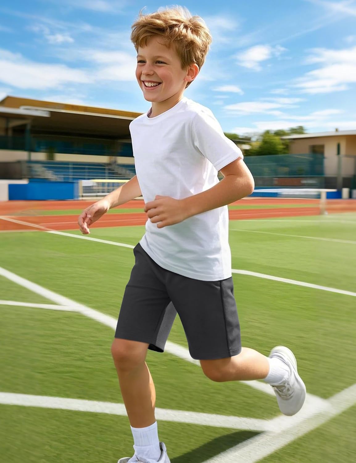 BOOPH 3 Pack Boys Shorts Boy Cotton Athletic Shorts Kids Casual Summer Clothes with Pockets - Image 7