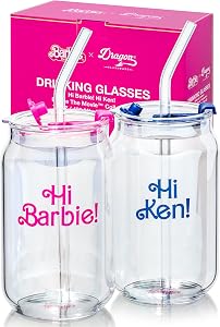 Dragon Glassware x Barbie The Movie - 16 oz Glass Cups with…