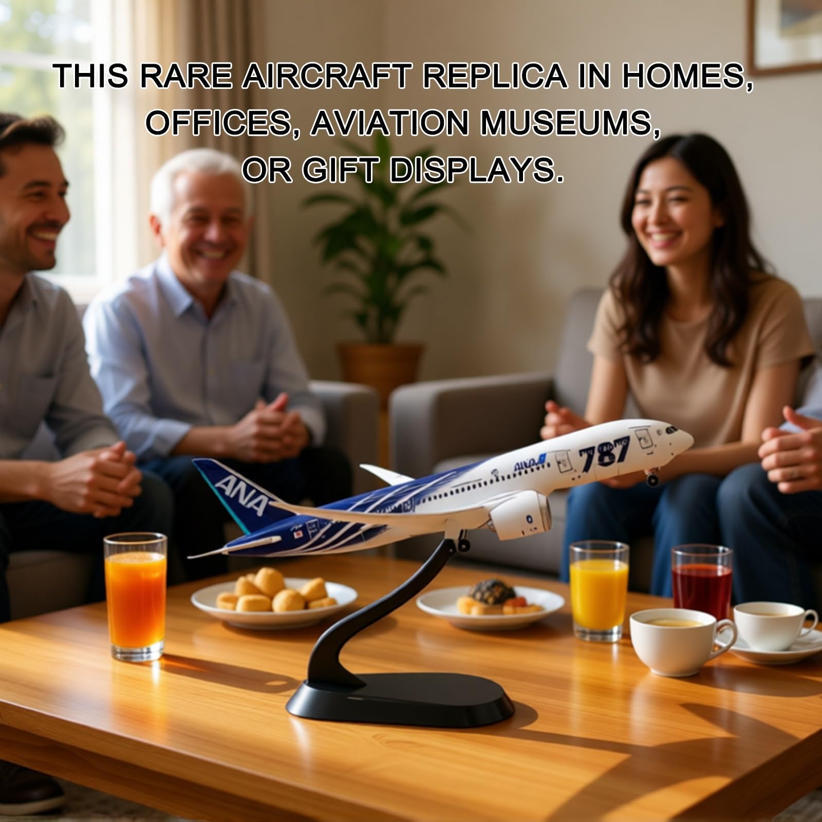 Modello di aereo statico lega pressofusa ANA B787-8 in scala 1:400 con supporto espositivo - Decorazione collezione alta qualità for appassionati aviazione, decorazione for mensola(JA805A)