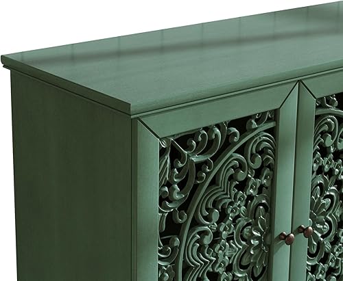 Miniatura 18 de Aparador moderno y elegante con patas y asas de metal dorado y estante ajustable, mesa consola clásica de 60 pulgadas, mesa de sofá, mesa de entrada