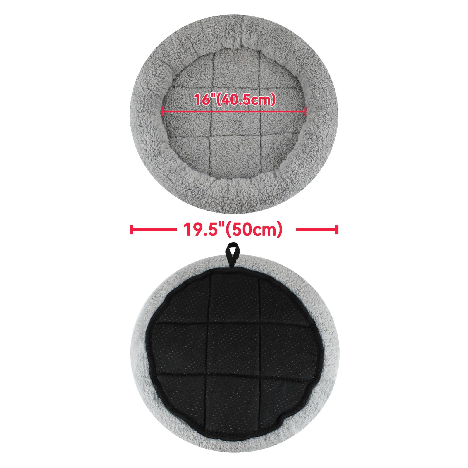 Enjoying Plush Cat Bed Mat Diameter 40 cm Round Pad with Pillow Around for Small Medium Dogs Cats Relying/Curling Sleep Warm Cat Cushion for Crates Antiskid Bottom - Image 2