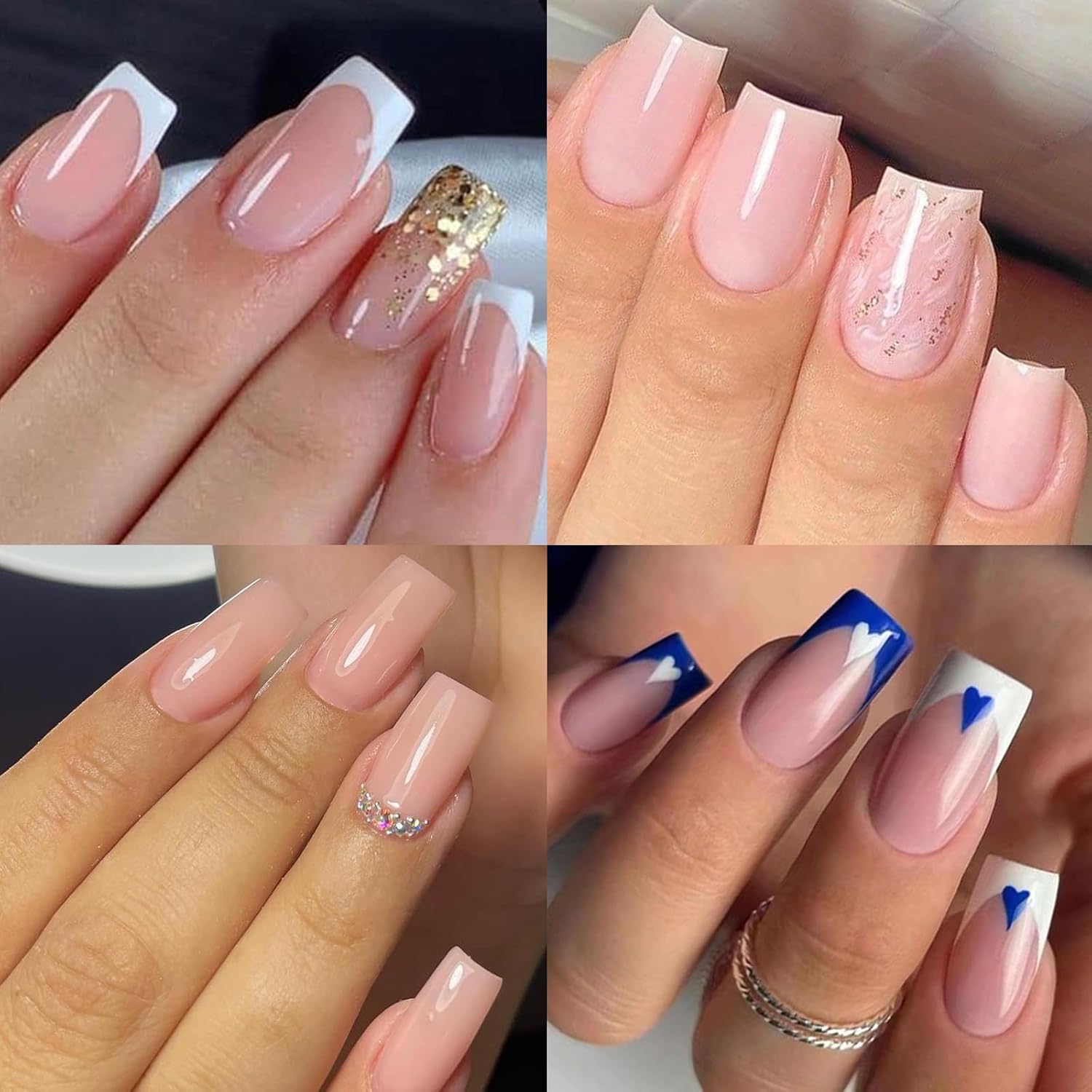 LoveOurHome 600pc Square Nail Tips Clear Fake Press on Nail Long Soft Gel Nail Tip Full Cover Square Nail Tips False Nail Artificial Fingernail Acrylic Tip for Gel Nails Extension