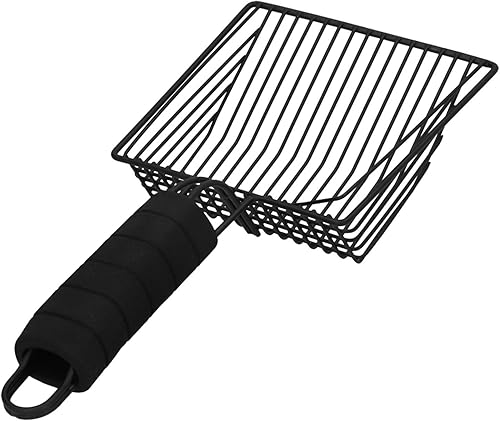 Miniatura 4 de Fydun Pala de metal reutilizable para gatos, pala de tamiz para mascotas, suministros para gatos y mascotas, amplia gama de usos (L (8.5 x 5.5 x 3.9