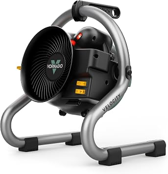 Vornado Velocity HD Garage Space Heater with Fan, Tilt Head, Advanced Safety Features,Black, Whole Room