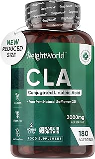 CLA 3000mg Safflower Oil Supplement - 180 Softgels (2 Months Supply) - CLA Capsules, Powder & Tablet Alternative - 80% Pure Active Isomers Conjugated Linoleic Acid Pills - Pre-Workout Diet Supplement