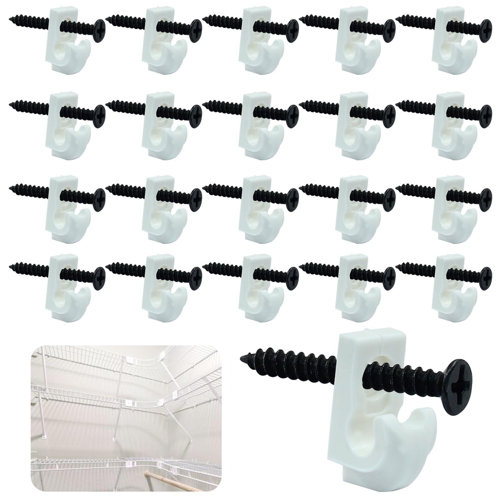 White Down Wall Clips - 25 Pack -1