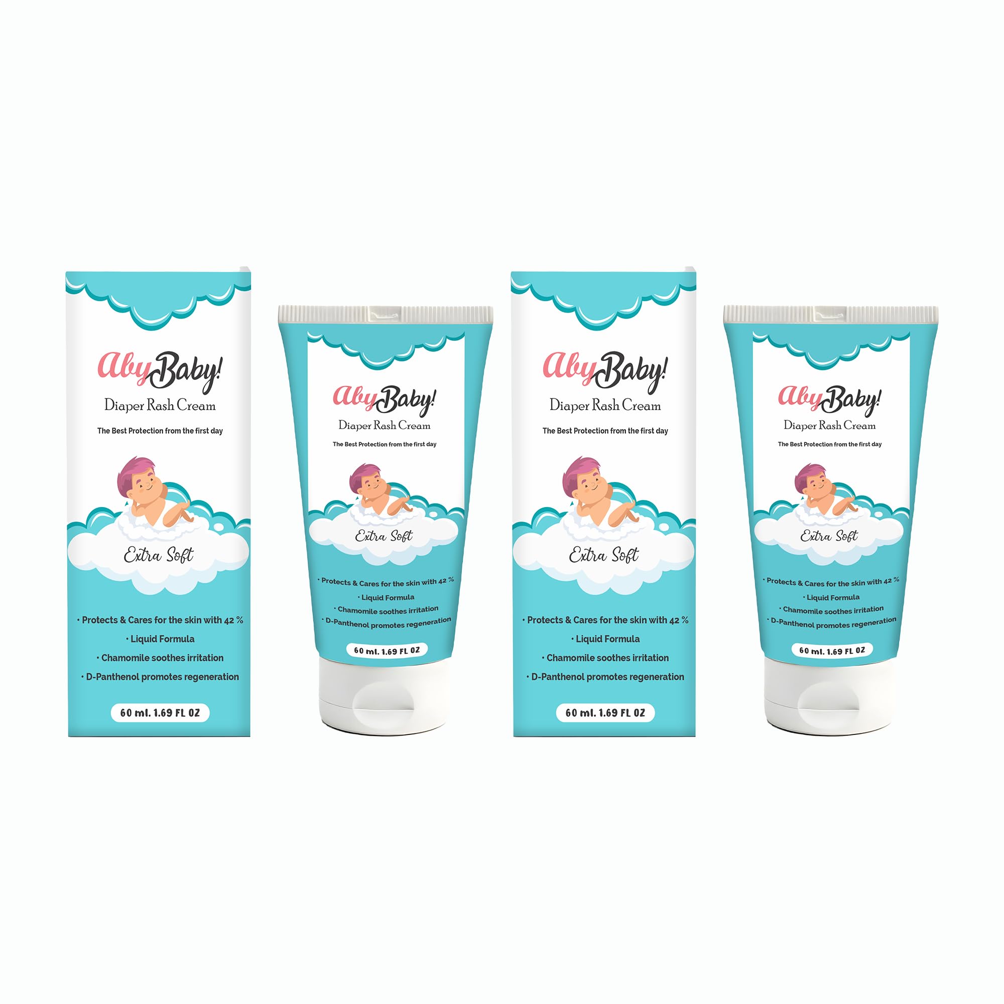 ABY BABY Diaper Rash Cream 60 ml (Pack of 2) | Ideal for Diaper Rashes | Baby Rash Cream | Natural Ingredients for Rashes and Irritation