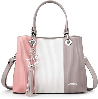 Handbags for Women with Multiple Internal Pockets in Pretty Color Combination, Women's Satchel Handbag