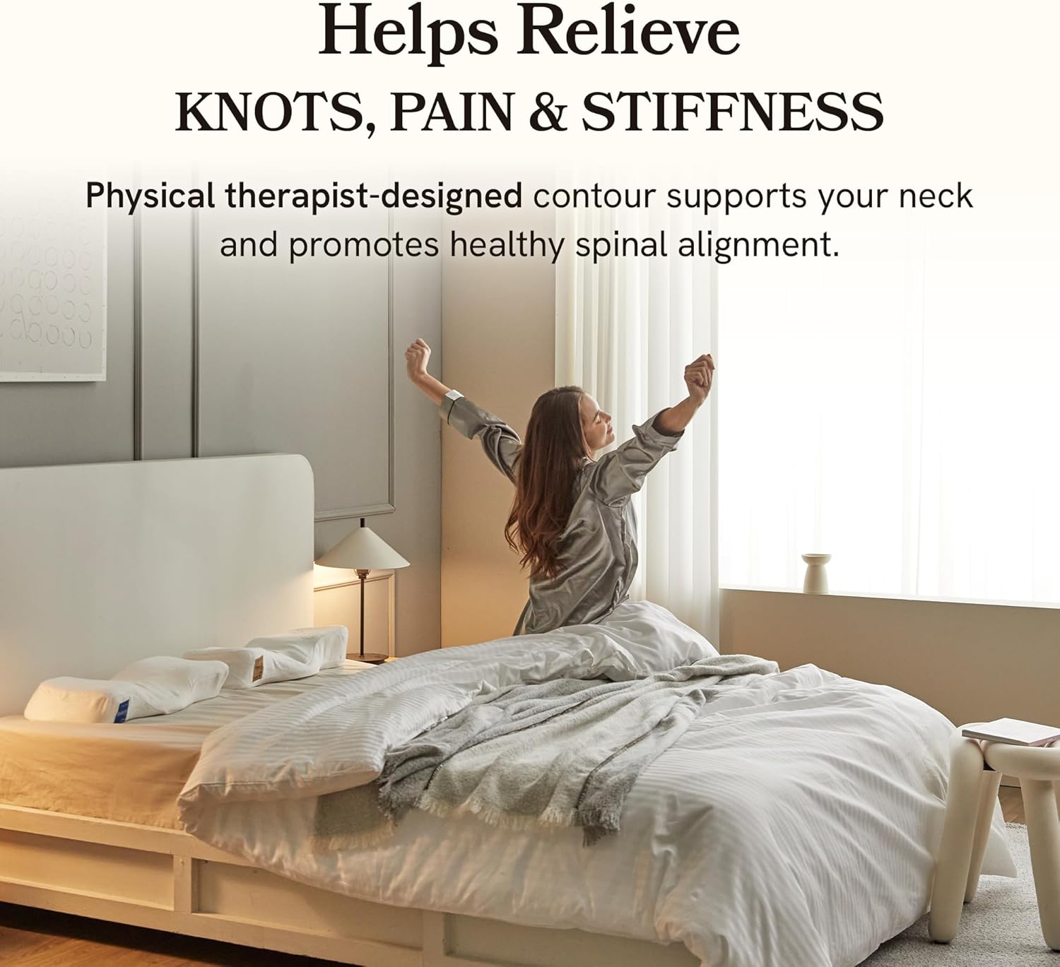 Kanuda Primo Air – Balanced Orthopedic Cervical Neck Pillow for Neck Pain & Shoulder Pain Relief, Ergonomic Memory Foam Pillow for Back & Side Sleepers