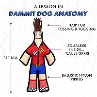 Vista 3 de Dammit Doll Dammit Dog - Pizza Deliverer - Juguete chirriante para perros y cachorros de felpa, juguete novedoso interactivo, reduce el estrés