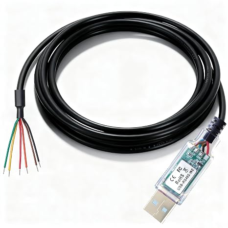 USB RS485-WE-5000-BT Serial Adapter Cable, USB to RS-485, RS485-WE Converter Cable 6 Wire End, Built-in FT232 IC, 16FT / 5M