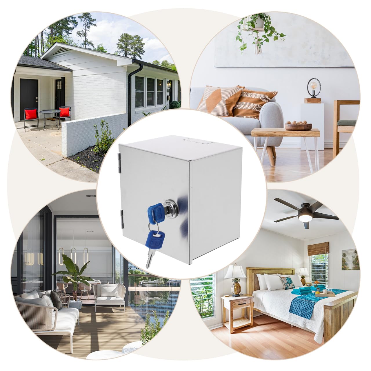 Housoutil 2 Pièces Cache Prise Électrique Antivol En Acier Inoxydable Coffret De Prise Verrouillable Pour Extérieur Et Intérieur Boîtier De Protection Sécurisé Pour Bébé Et Maison