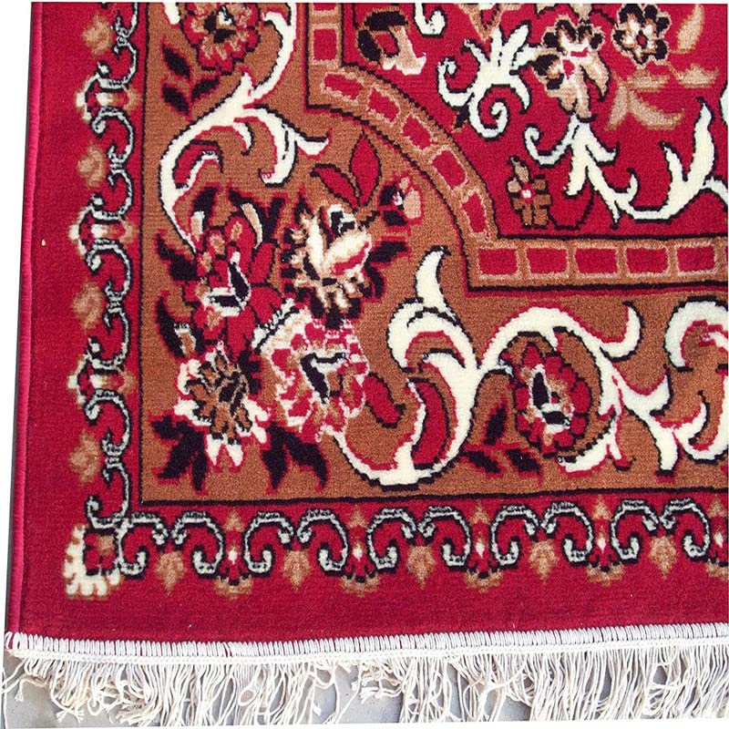 Image of Home Decore Acrylic Carpet for Your Living Room & Drawing Room Aywhere in Your Home (150x210 Red Colour)- 5x7 Feet