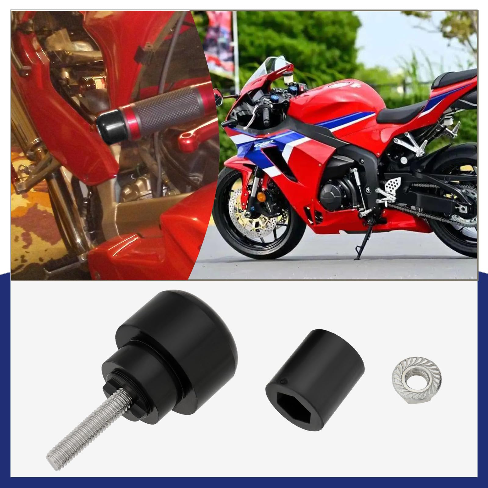 1 Par Contrapesos para Extremos de Manillar Tapas de Aluminio para Extremos de Manillar Tapones para Extremos de Motocicleta Contrapesos Compatible con Honda CBR600RR F5