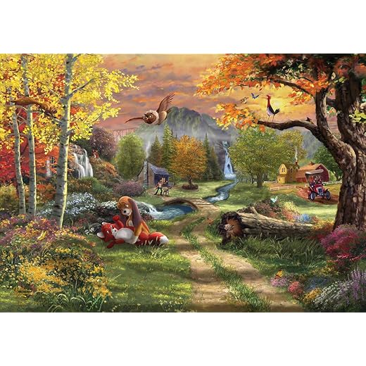 MIGHTYPRINT Disney Thomas Kinkade Studios Fox and Hound 24 x 17 Wall Art