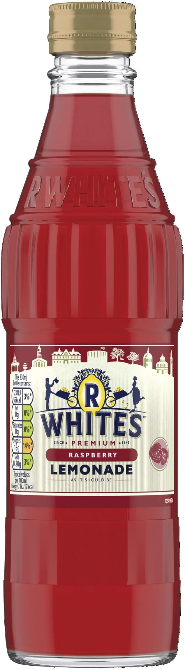 R Whites Raspberry Lemonade, 330 ml (Pack of 12)