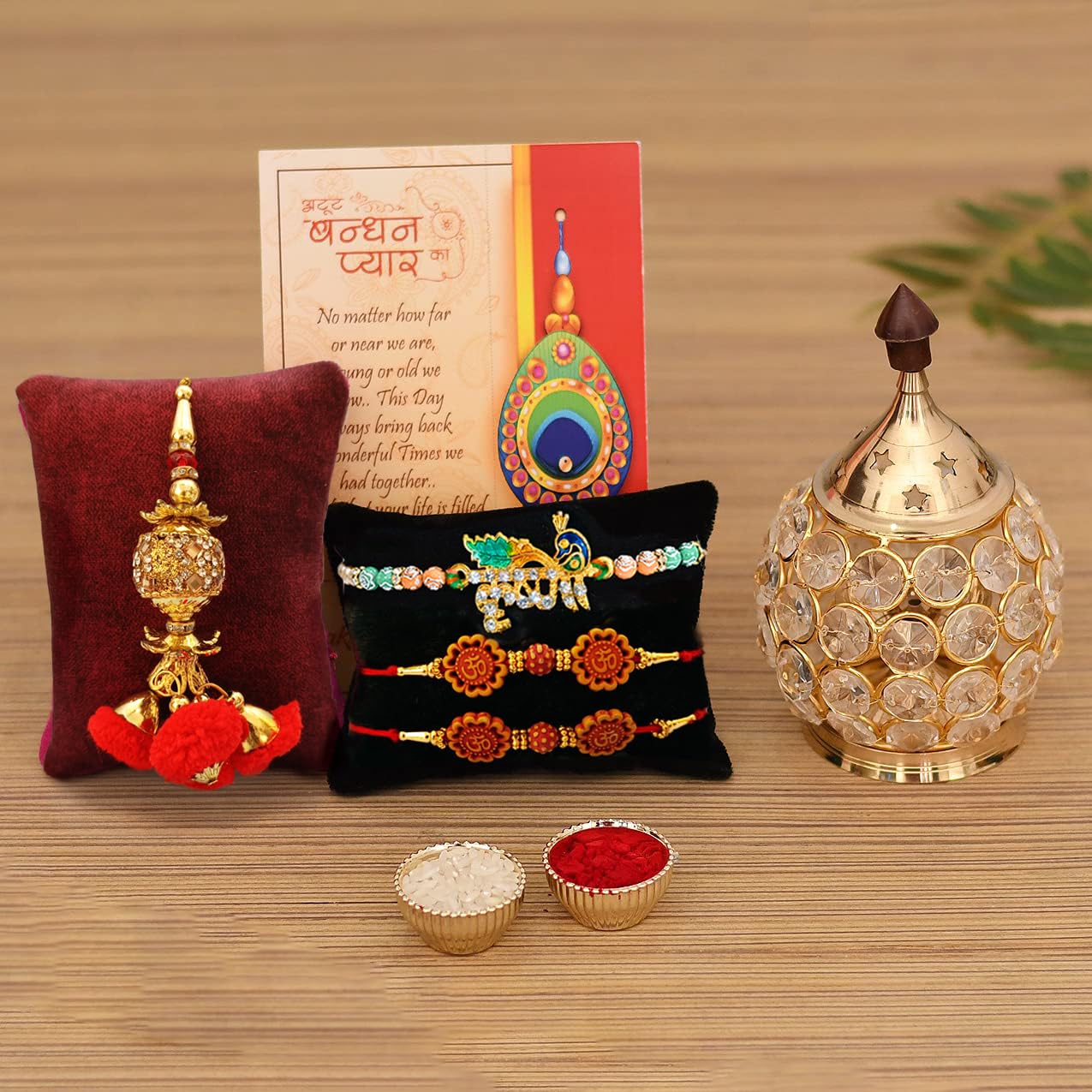 Rakhi for Brother with Gift – Rakhi Gift Combo Set – Rakhi for Bhaiya Bhabhi – Rakshabandhan Gift for Sister- Akhand Crystal Diya Oil Lamp/Krishna Rakhi/Lumba Rakhi/Rudraksh Rakhi/ Greeting Card Rakhi for Brother with Gift – Rakhi Gift Combo Set – Rakhi for Bhaiya Bhabhi – Rakshabandhan Gift for Sister- Akhand Crystal Diya Oil Lamp/Krishna Rakhi/Lumba Rakhi/Rudraksh Rakhi/ Greeting Card