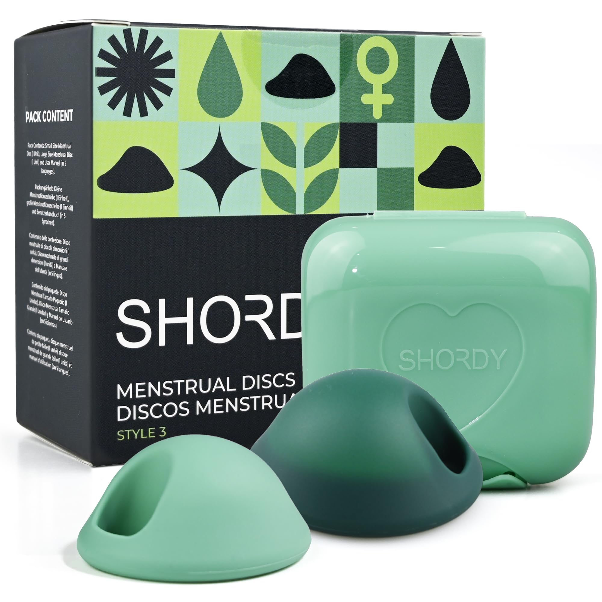 Shordy Reusable Menstrual Disc for Women – Soft Medical-Grade Silicone Period Disc with Easy-Grip Holder for Effortless Removal – Leakproof Feminine Hygiene Alternative to Pads, Tampons & Cups