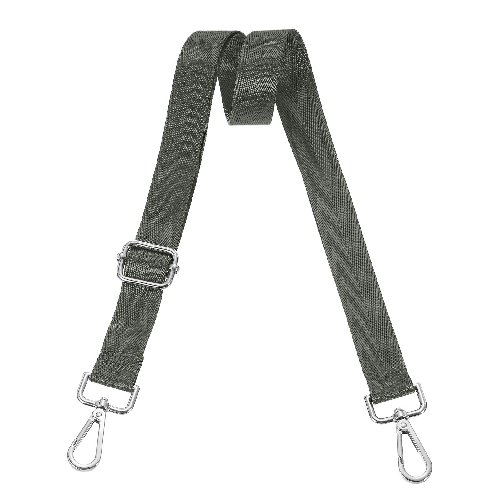 uxcell Wide Shoulder Strap, 2.5cm Adjustable Purse Strap Replacement Crossbody Strap for Shoulder Bag Handbag, Dark Grey, Silver Pull Core Buckle