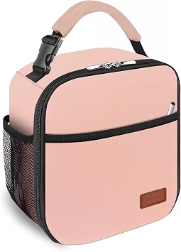 Lunch Box for Men Women Adults, Small Lunchbox for Work Picnic - Reusable Lunch bag Portable Lunch tote, Light Pink