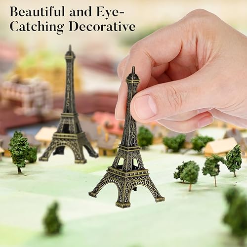 Miniatura 9 de Estatua de la Torre Eiffel de 3 pulgadas de metal pequeño modelo de torre Eiffel para decoración de fiesta de recuerdo, decoración de fiesta de