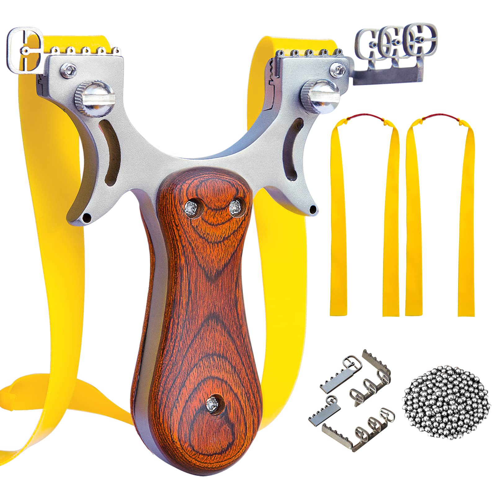 Tongtu Slingshot Set For Adults Stainless Steel Hunting Catapult With 2 Replacement Bands 50 Sling Shot Ammo Sight Shooting Practice Competition Buy Online In Ecuador At Desertcart