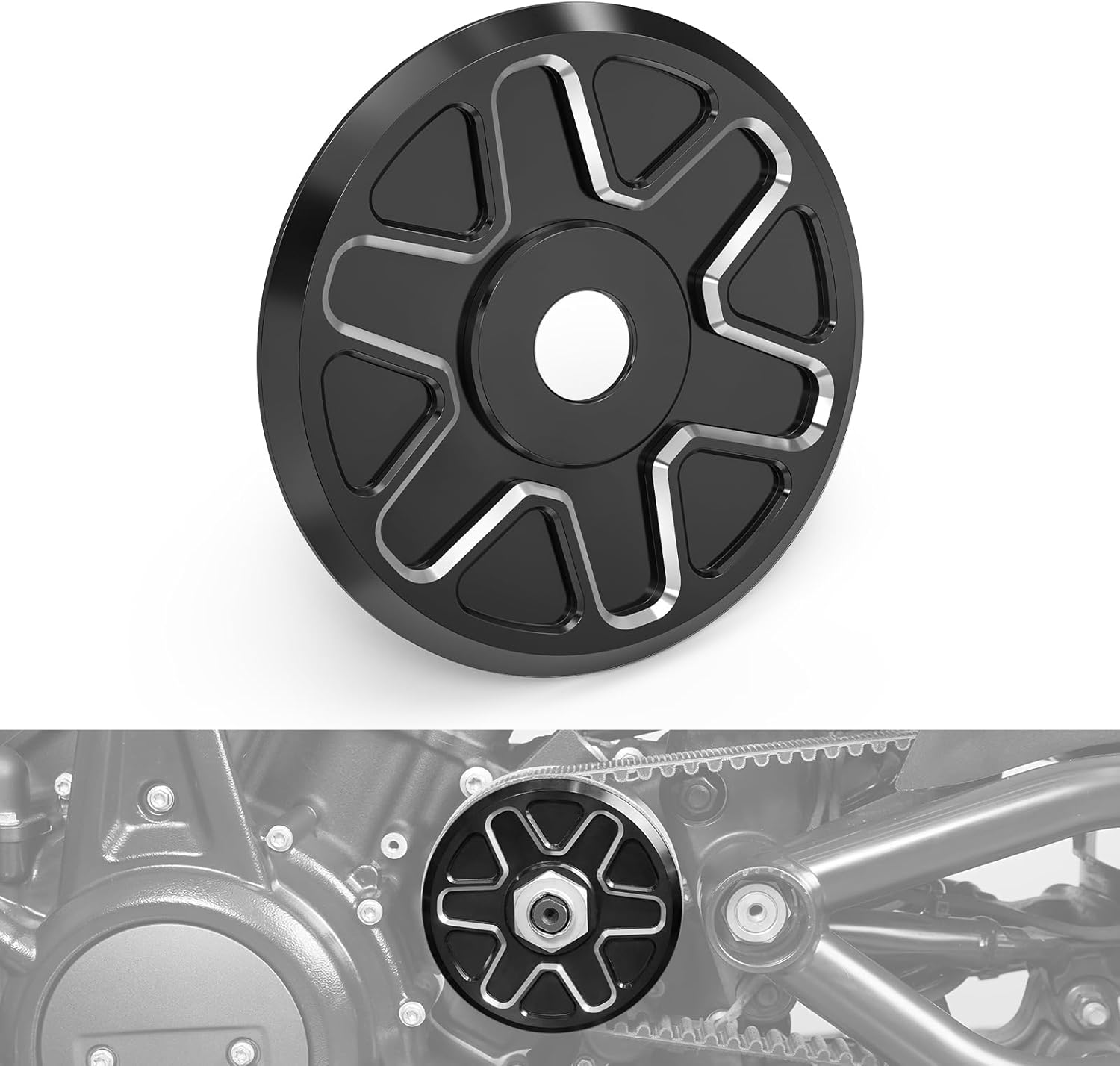 NICECNC Black Transmission Output Sprocket Cover Guard Drive Sprocket Cover Guard Compatible with Harley Sportster S RH1250S 2021-2024, Replacement for 35000280, See Fitments