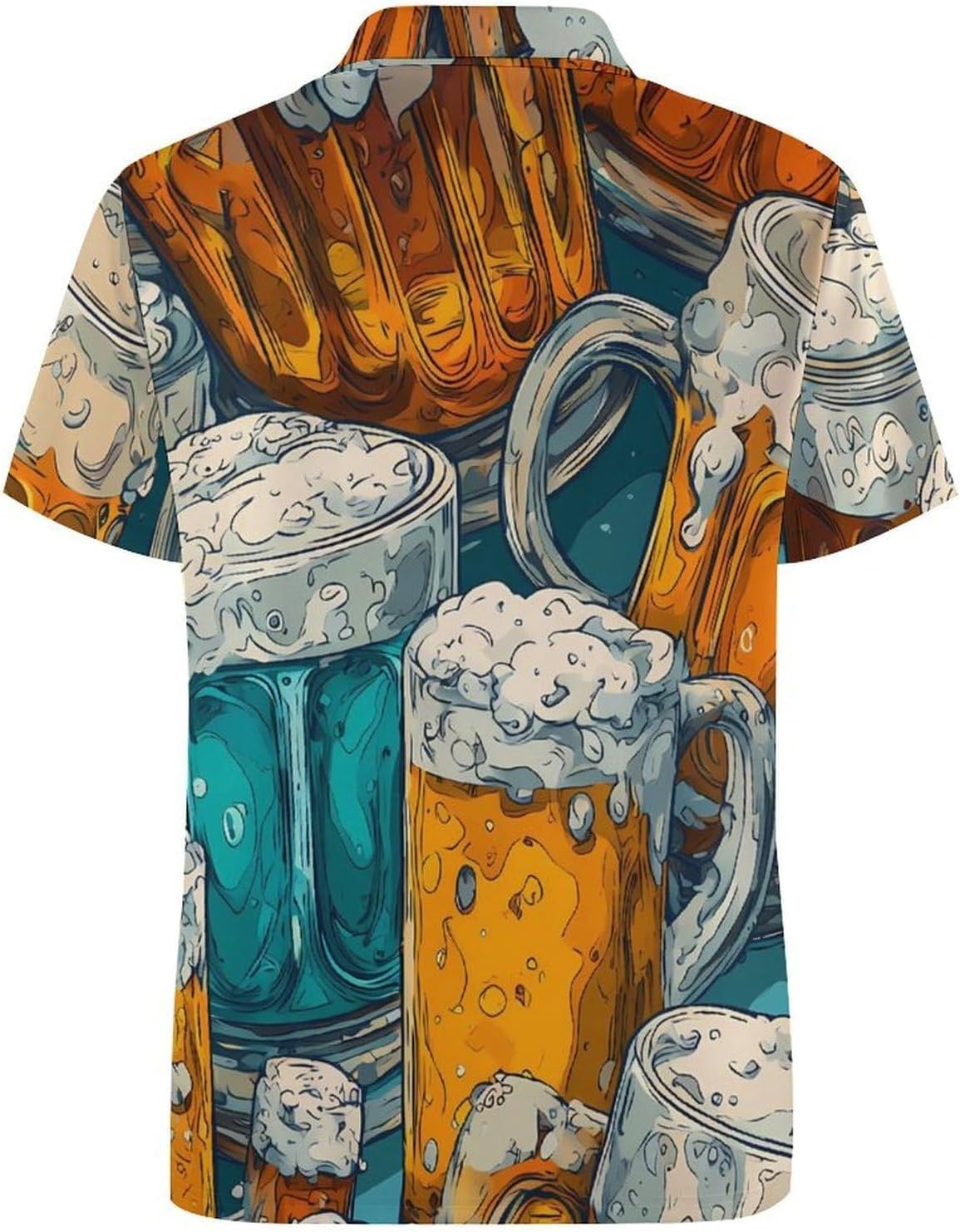Beer Mugs Bubble Glasses Men's Polo Golf Shirts Collared T-Shirt | short sleeve,three button,quick dry,machine washable,summer tee top