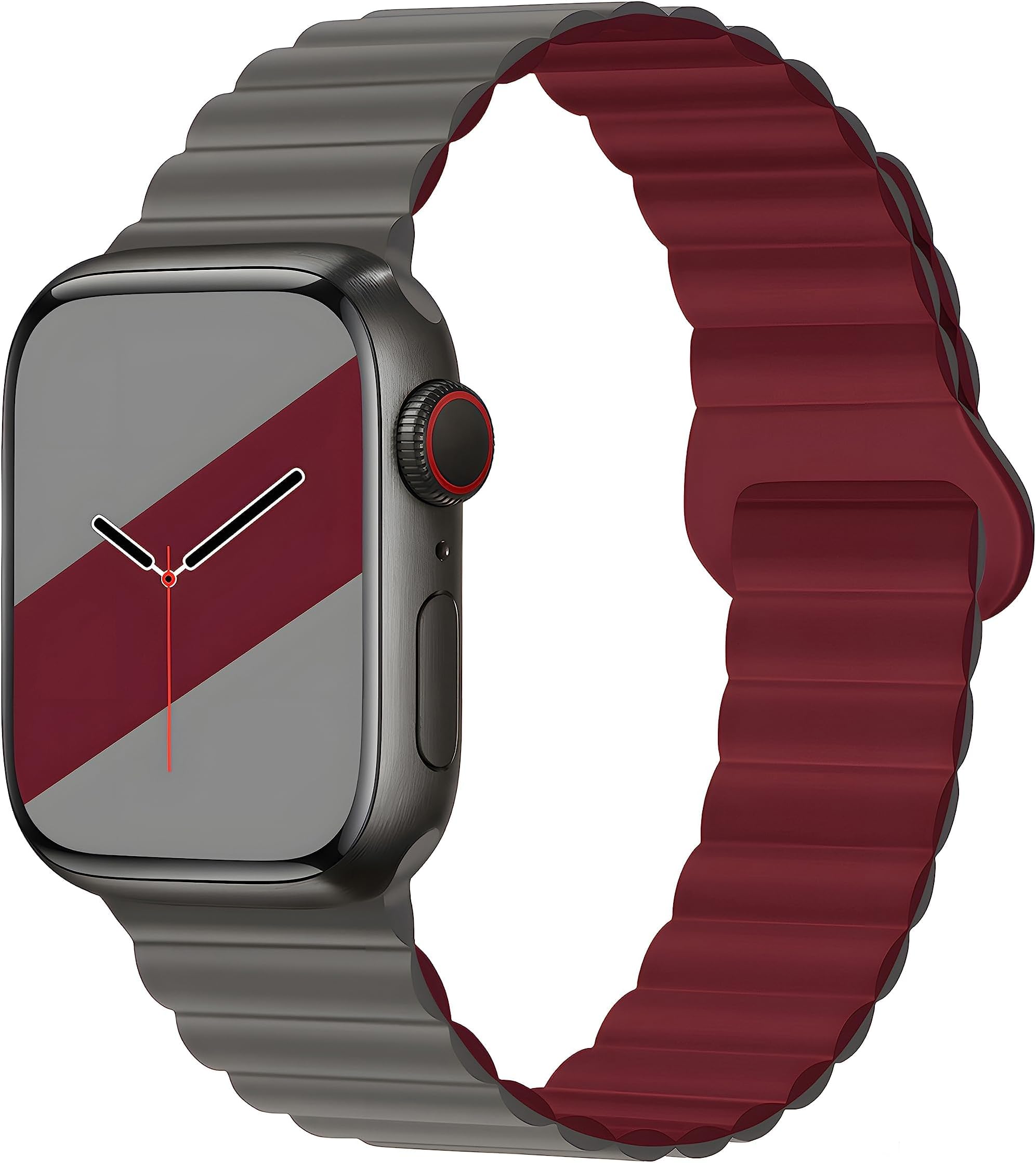 VEMIGON Silicone Magnetic Straps Compatible with Apple Watch Band 46mm 45mm 44mm 42mm 49mm 41mm 40mm 38mm, Sport Replacement Band for iWatch Series 11 10 9 8 7 6 5 4 3 2 1 SE3 SE2 SE Ultra (No Watch)