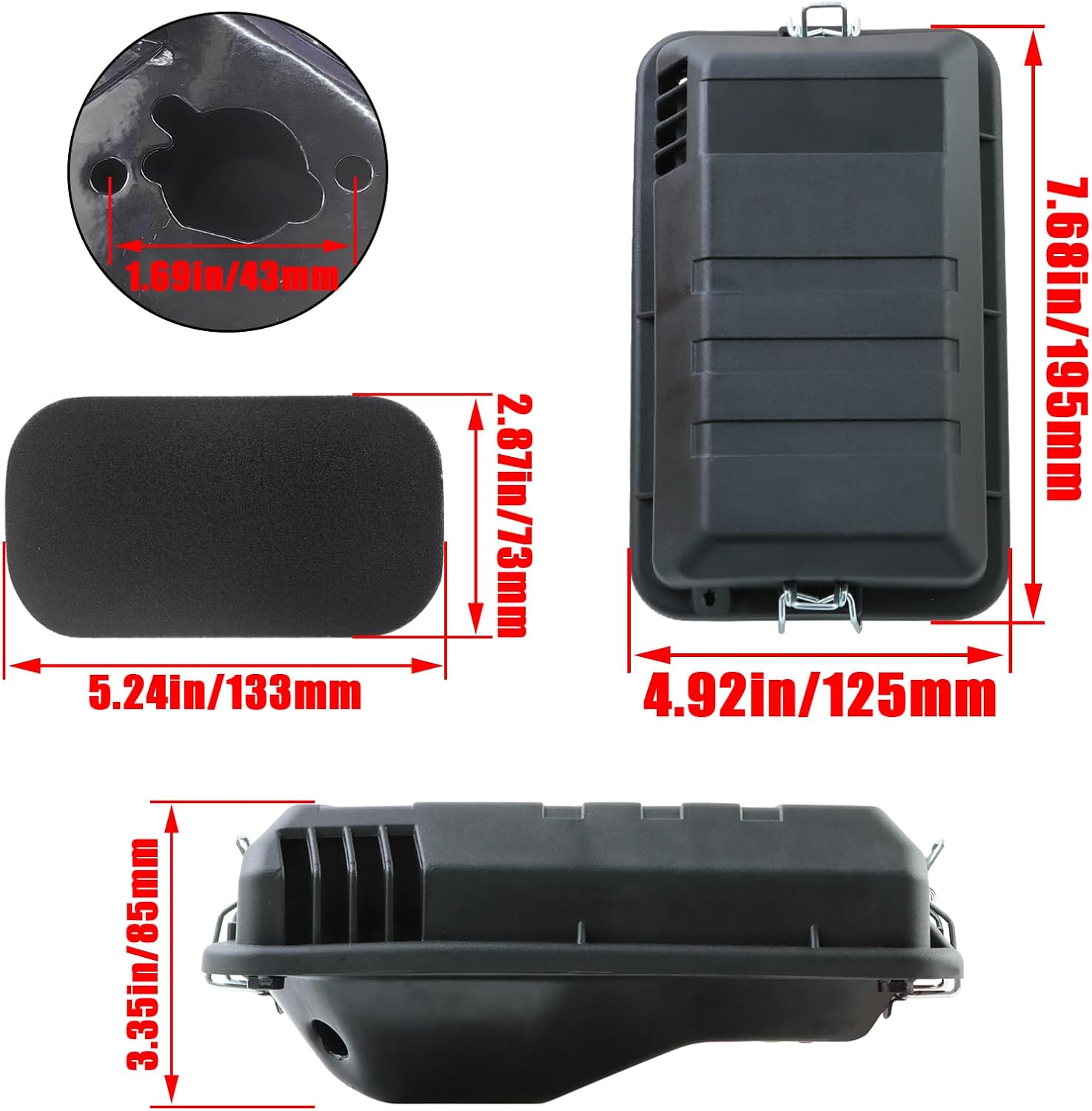 KIKITE 196cc 212cc Generator Air Filter Housing Box/Cover Assembly for 3000 3500 4000 4500 watt Air Filter Cleaner Box Compatible with Predator Champion Firman Generators Air Filters