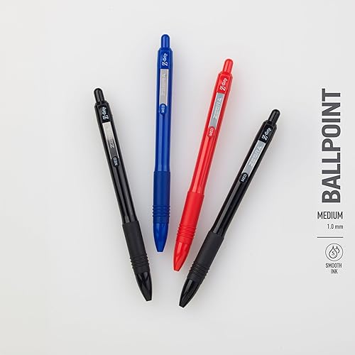 Vista 52 de Zebra Pen Z-Grip - Bolígrafo retráctil de punta media, 3/64 pulgadas, tinta negra, 12 unidades Surtido Moda A