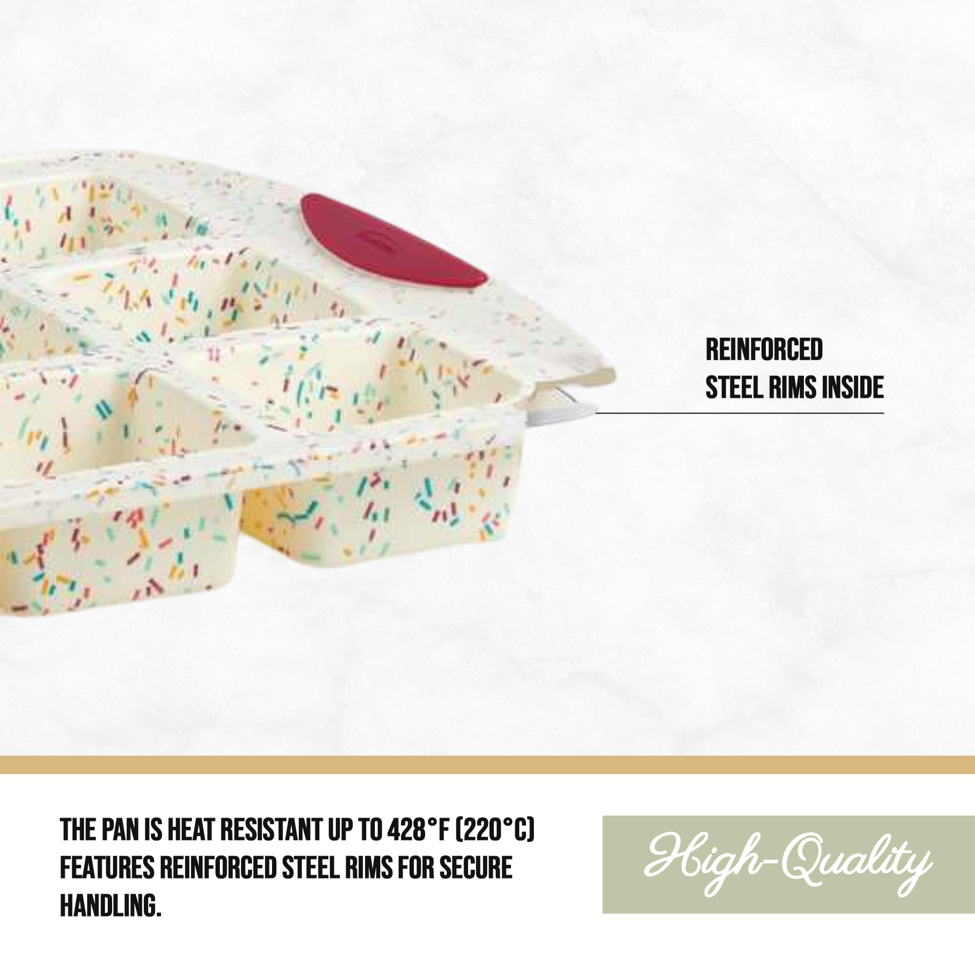 Trudeau Brownie Pan-White Confetti/fuksja, 12 wnęk