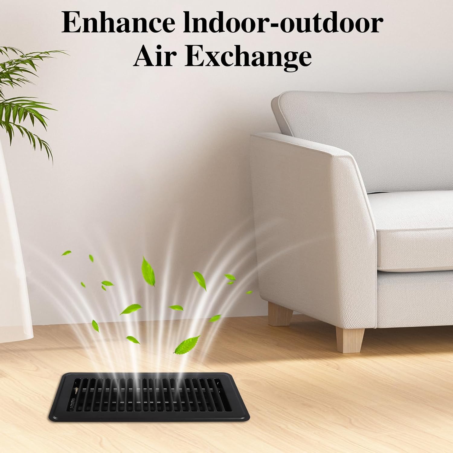 6 Pcs Black Floor Vents 4x10 Heavy Duty Metal Floor Vent Covers Vent Covers for Home Floor with Adjustment Damper Rust Proof Finish for Home Office Wall Floor Registers Grilles and Vents