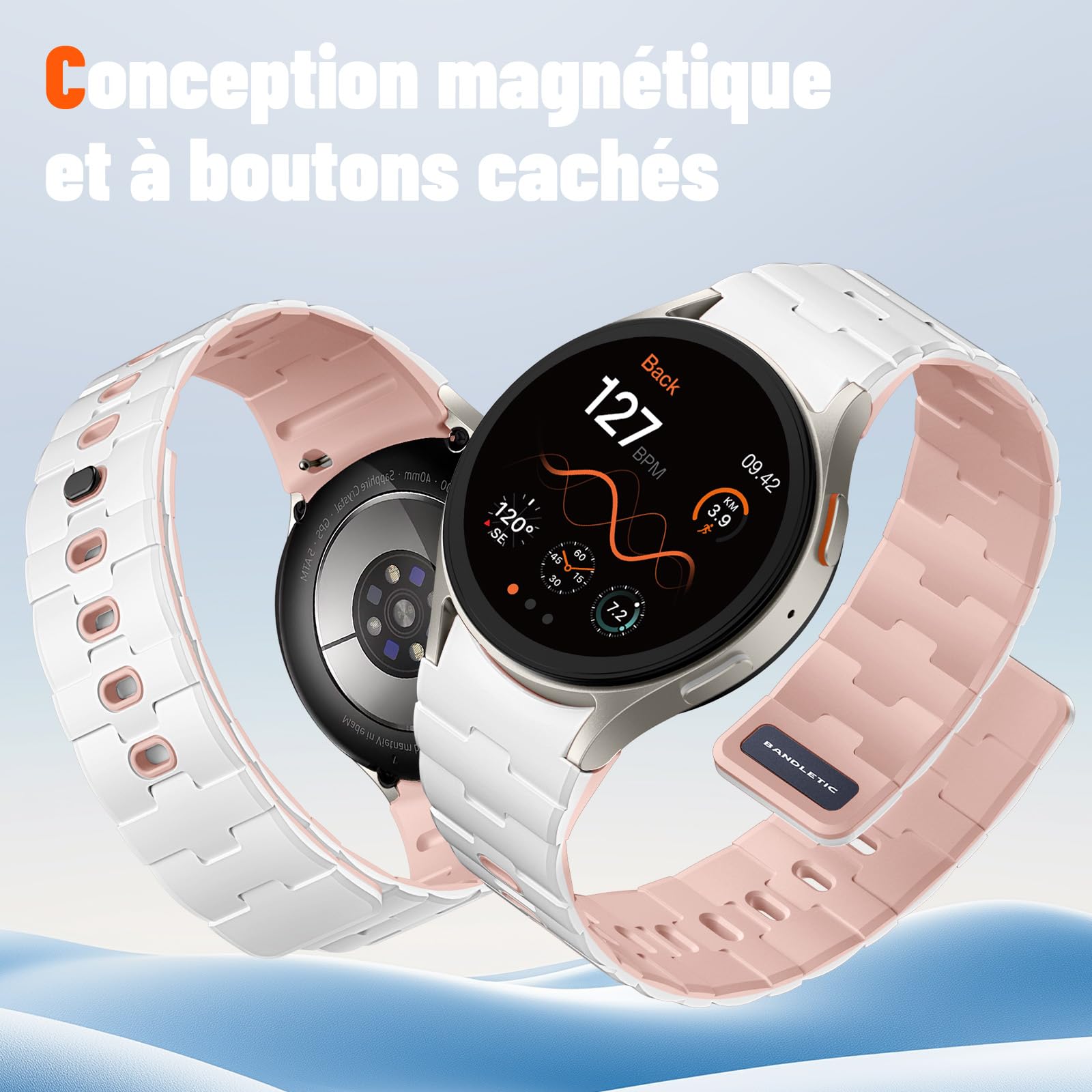 Bandletic Bracelet Compatible avec Samsung Galaxy Watch 7/6/4/5 40/44mm