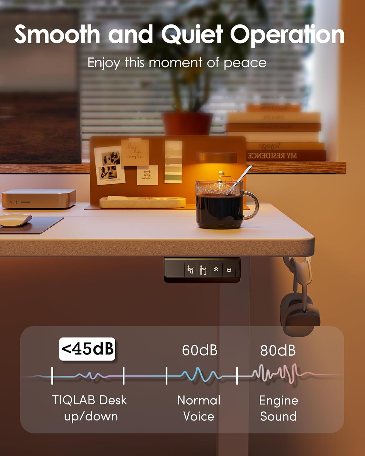 BEXEVUE 48"x24" Standing Desk, 120 * 60cm Height Adjustable Electric Desk, Sit Stand Desk, Small Computer Home Office Desk with Splice Board (White) - Image 7