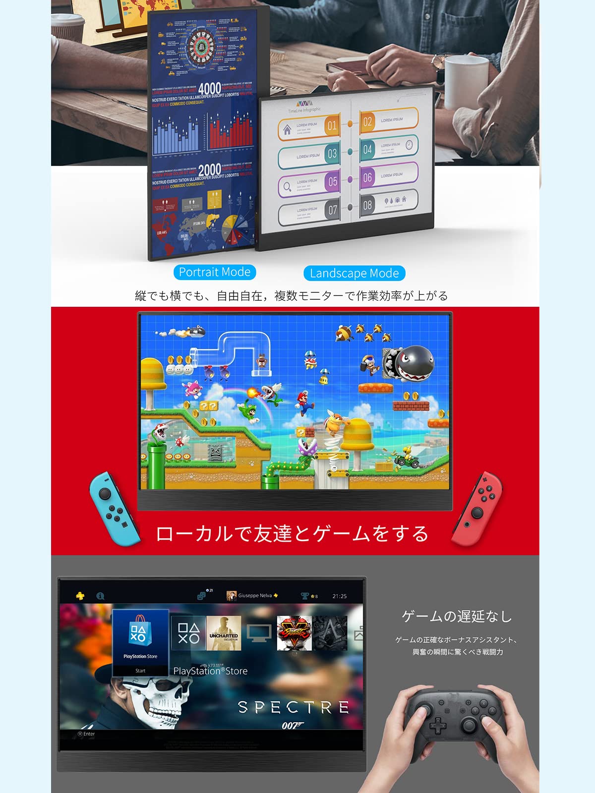 Amazon.co.jp: モバイルモニター/モバイルディスプレイ/CHONGYICK 15.6