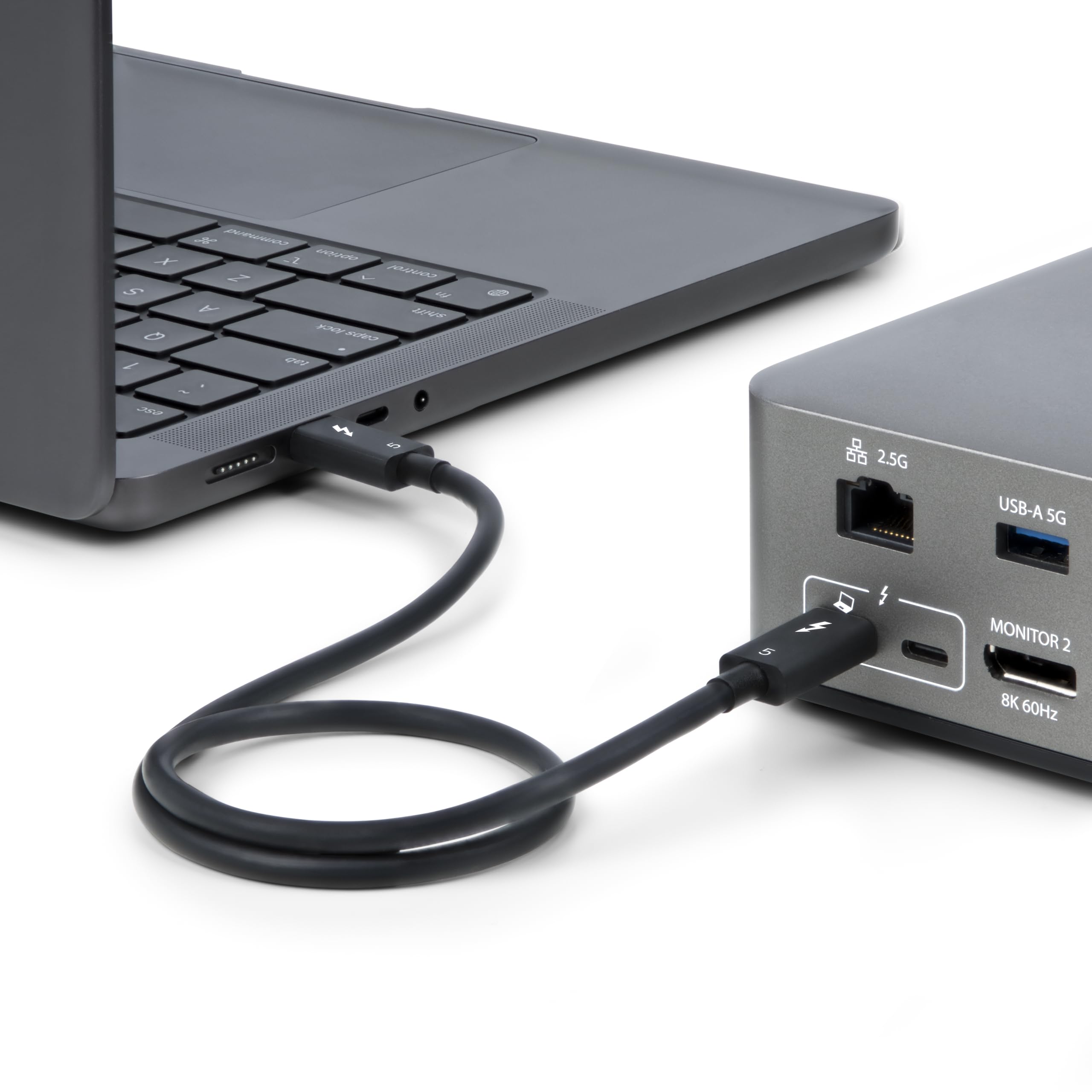 StarTech Câble Thunderbolt 5 50cm USB-C 80Gbps 240W PD 8K 60Hz Blanc | Jusqu'à 120Gbps, Certifié, Compatible TB4/USB4/USB-C, DP 2.1 Alt Mode, PCIe 4.0, 4K 240Hz