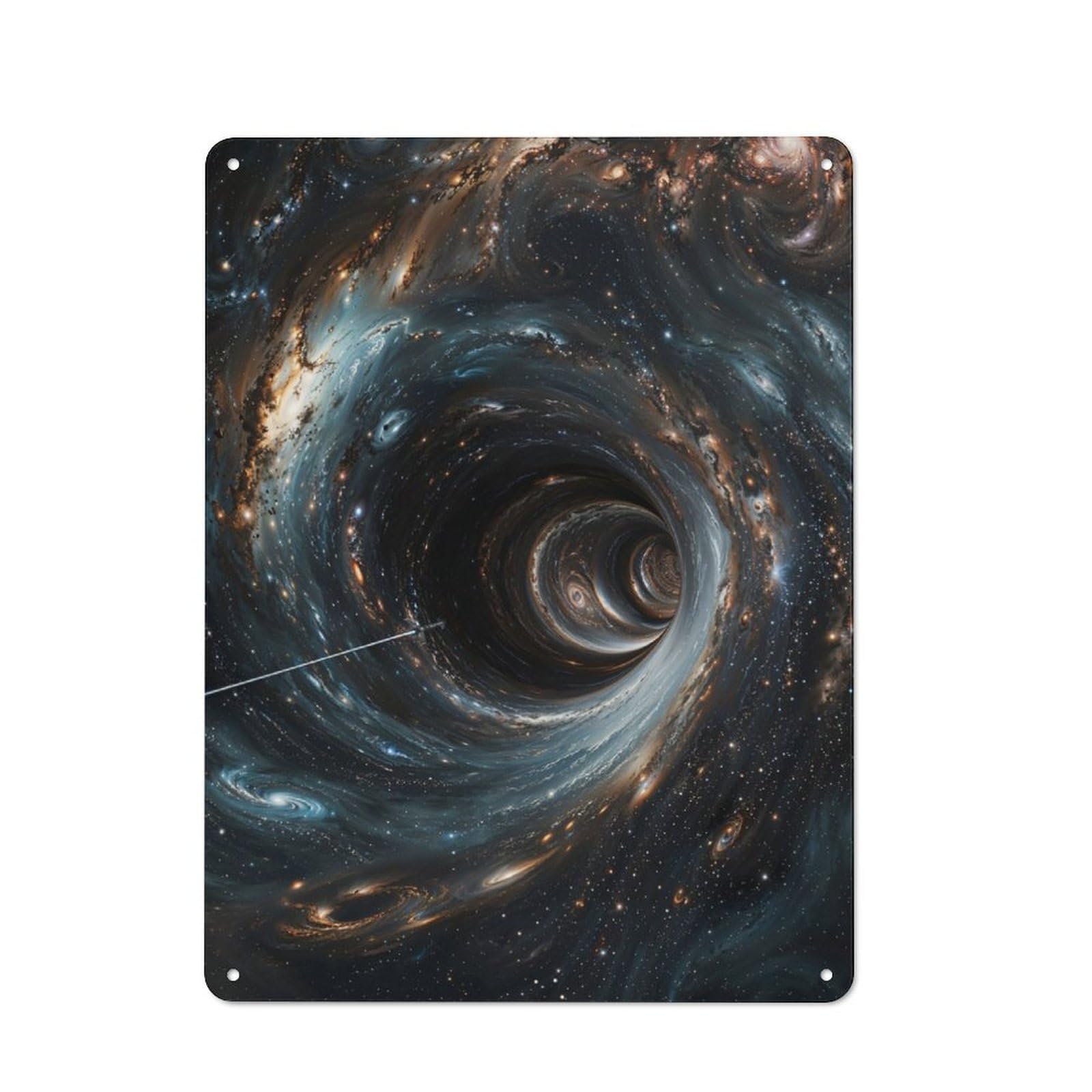 Junmoney Interstellar Warp Voyage Vintage Metal Wall Decor 40X30cm, Tin Wall Sign For Restaurant, Kitchen, Counter Or Breakfast Nook