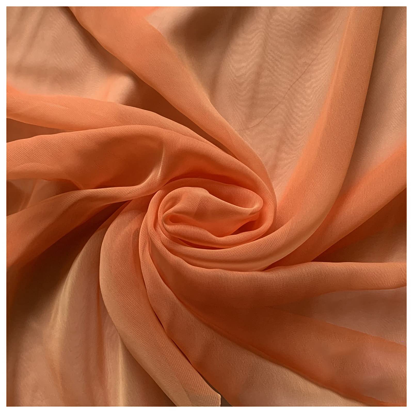 MUYUNXI Chiffon Fabric by The Metre for Scarf Cardigan Blouse Trousers Skirt Wedding Banquet Christmas Decor 150 cm Wide Sold by The Meter(Color:Orange)