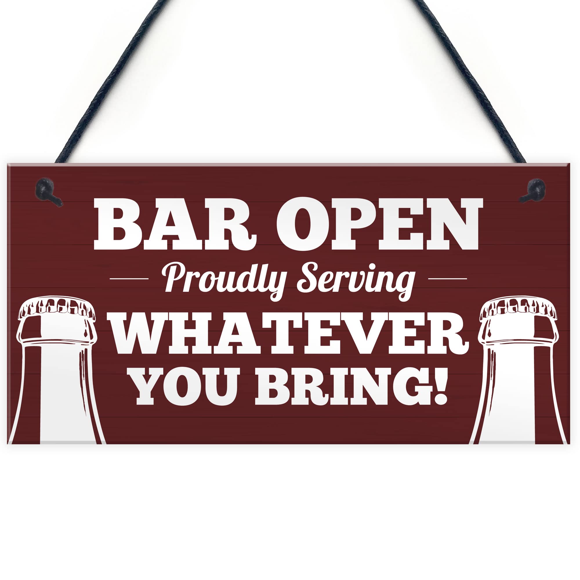 Red Ocean Bar Sign, OPEN Sign, Bar Sign Funny, Man Cave Sign, Shed Sign, Pub Sign, Alcohol Sign Hanging Plaque