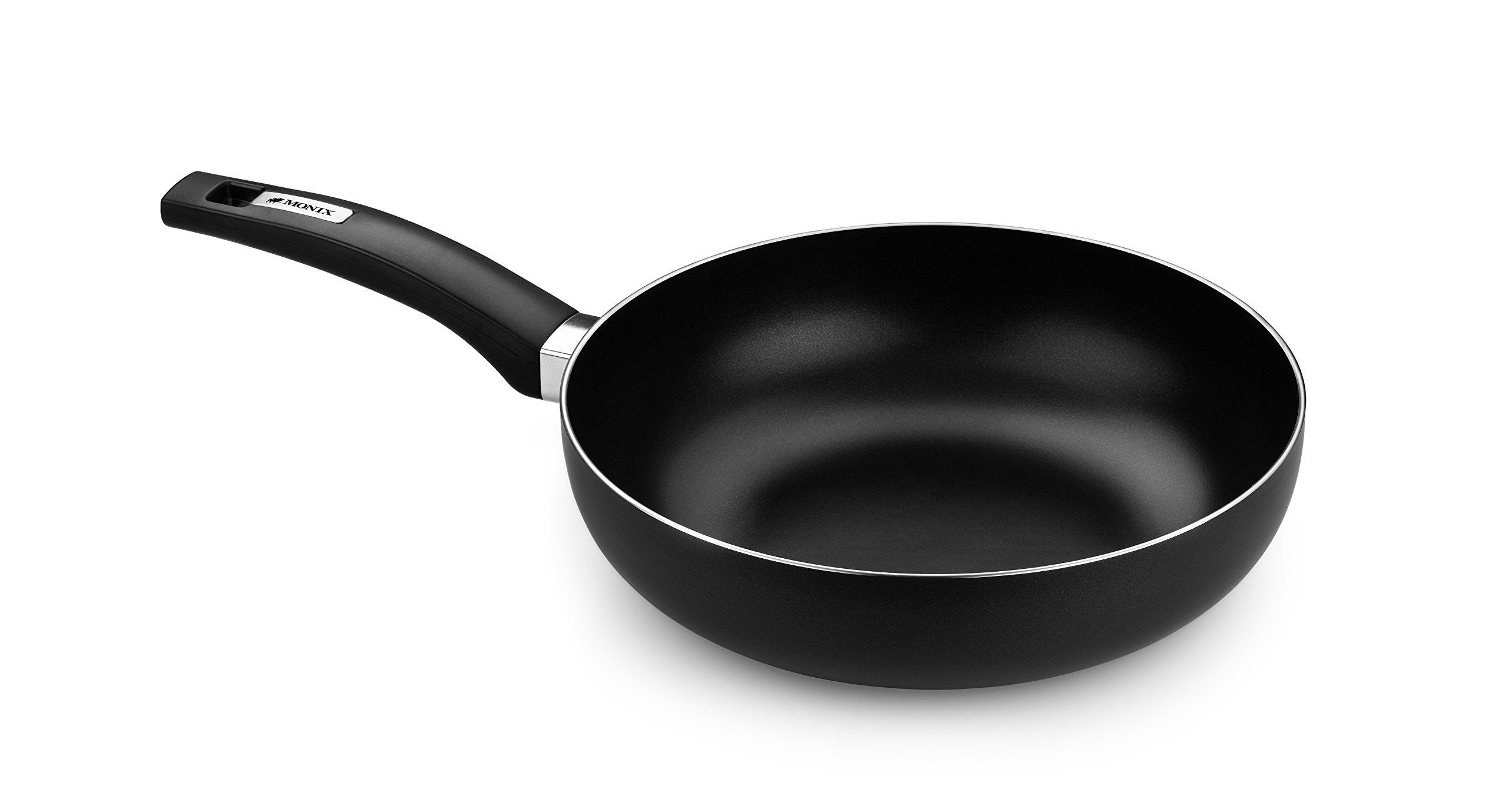 MONIX Resistent Plus Batería De Cocina De 5 Piezas Y Set De 2 Sartenes, Aluminio, Negro
