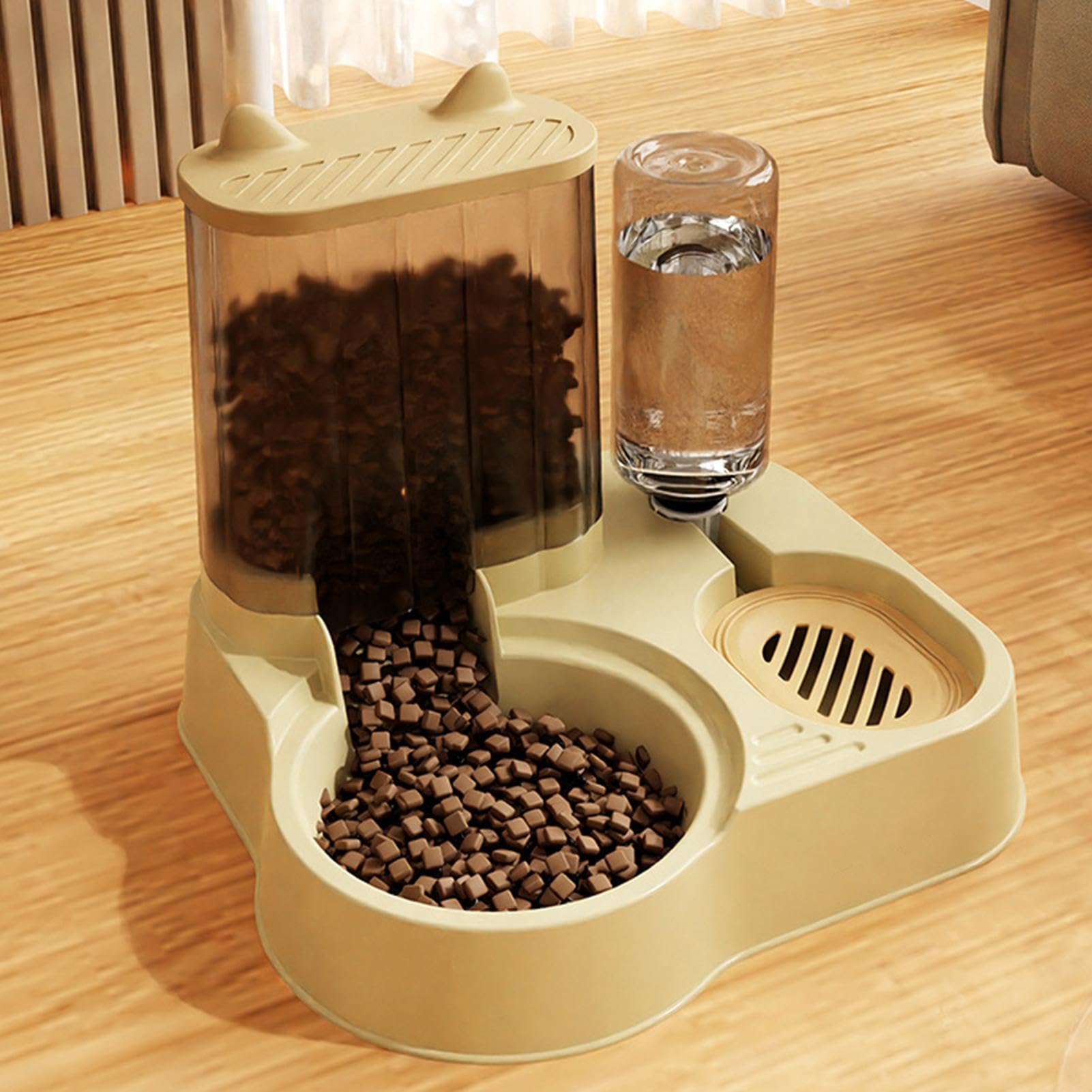 Mangiatoia per animali domestici, Distributore automatico di cibo for gatti e acqua, distributore for cani | for animali domestici | Contenitore for for(Yellow)