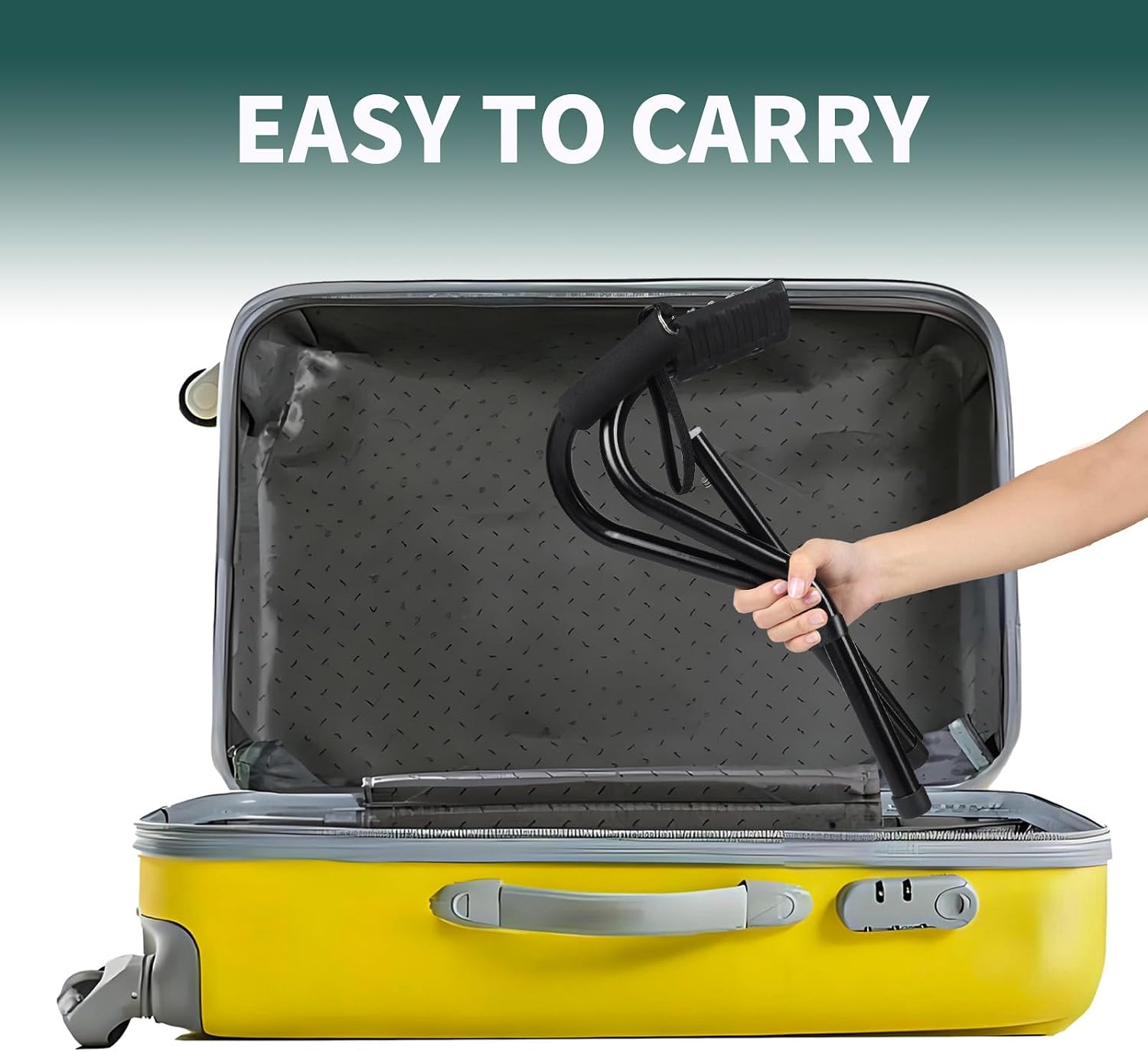 Stair Climbing Cane with Leg Lifter, Adjustable Mobility Aid for Seniors | Stair climbing assist cane with foot platform. Compact foldable design. Fits 5' to 6'2". 280lb capacity. Great for seniors.