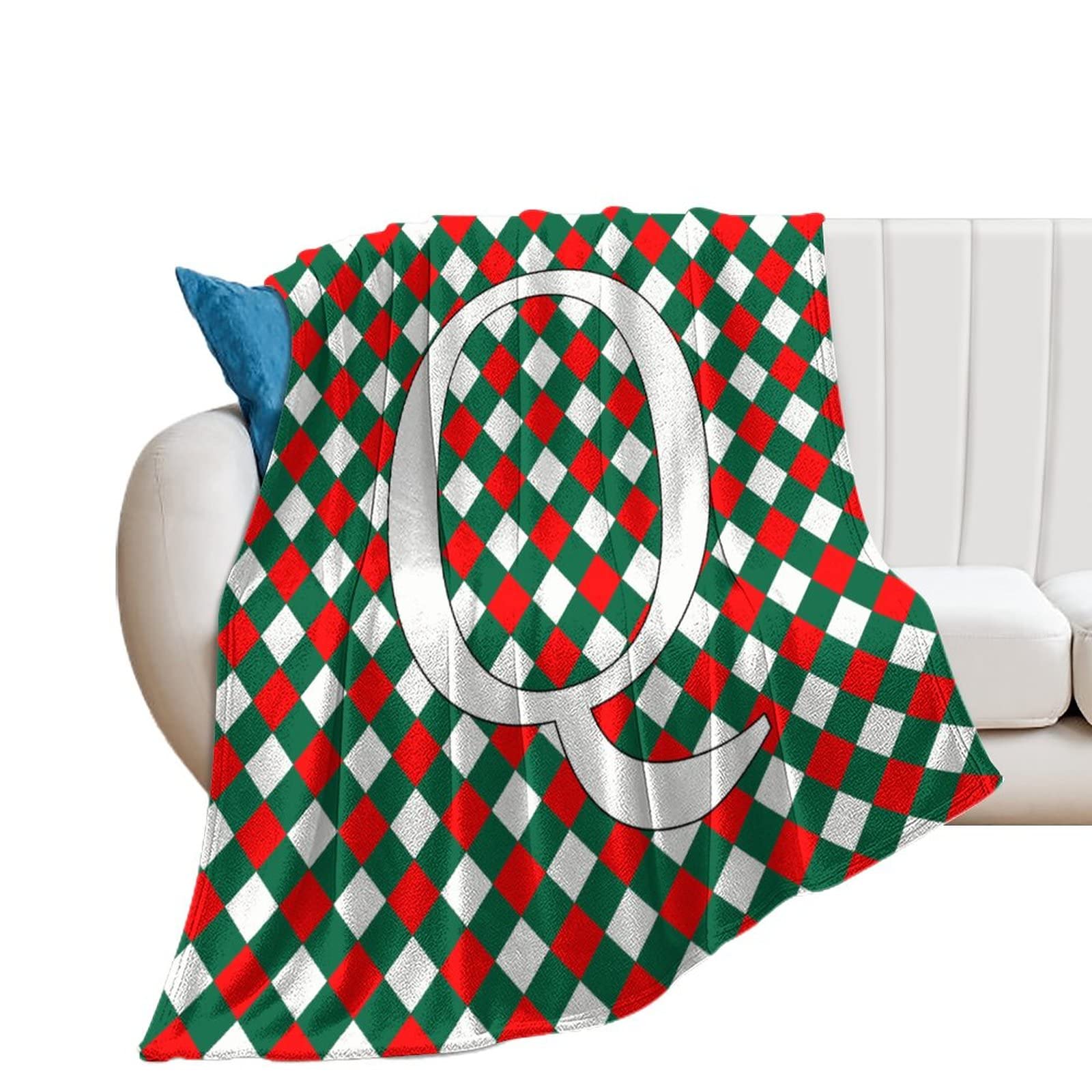 Plaid Buffalo monogramme Q idée cadeau personnalisé pour la maison