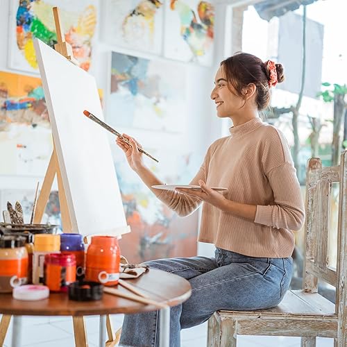 Miniatura 4 de Tenceur Rollo de lienzo largo ancho de algodón blanco, lienzos grandes para pintar artistas, pintura, telón de fondo para óleo y pintura acrílica